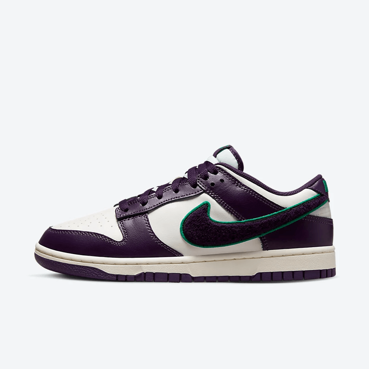 Nike Dunk Low Chenille Swoosh Sail Grand Purple