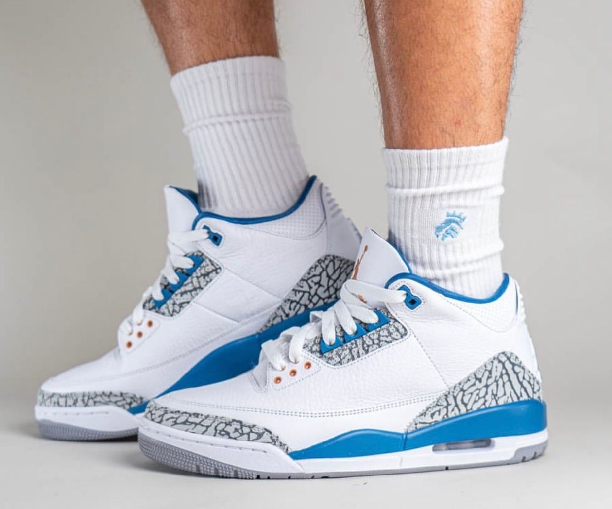 Air Jordan 3 Wizards Pe C T8532 148 Release Date on Feet Medial