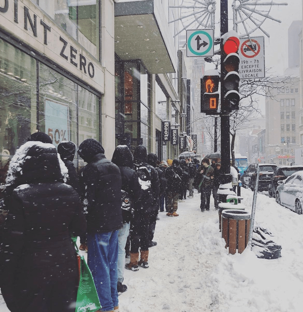 Sneakerheads Line Up In Winter Storm For Montreal Bagel Sesame Dunk