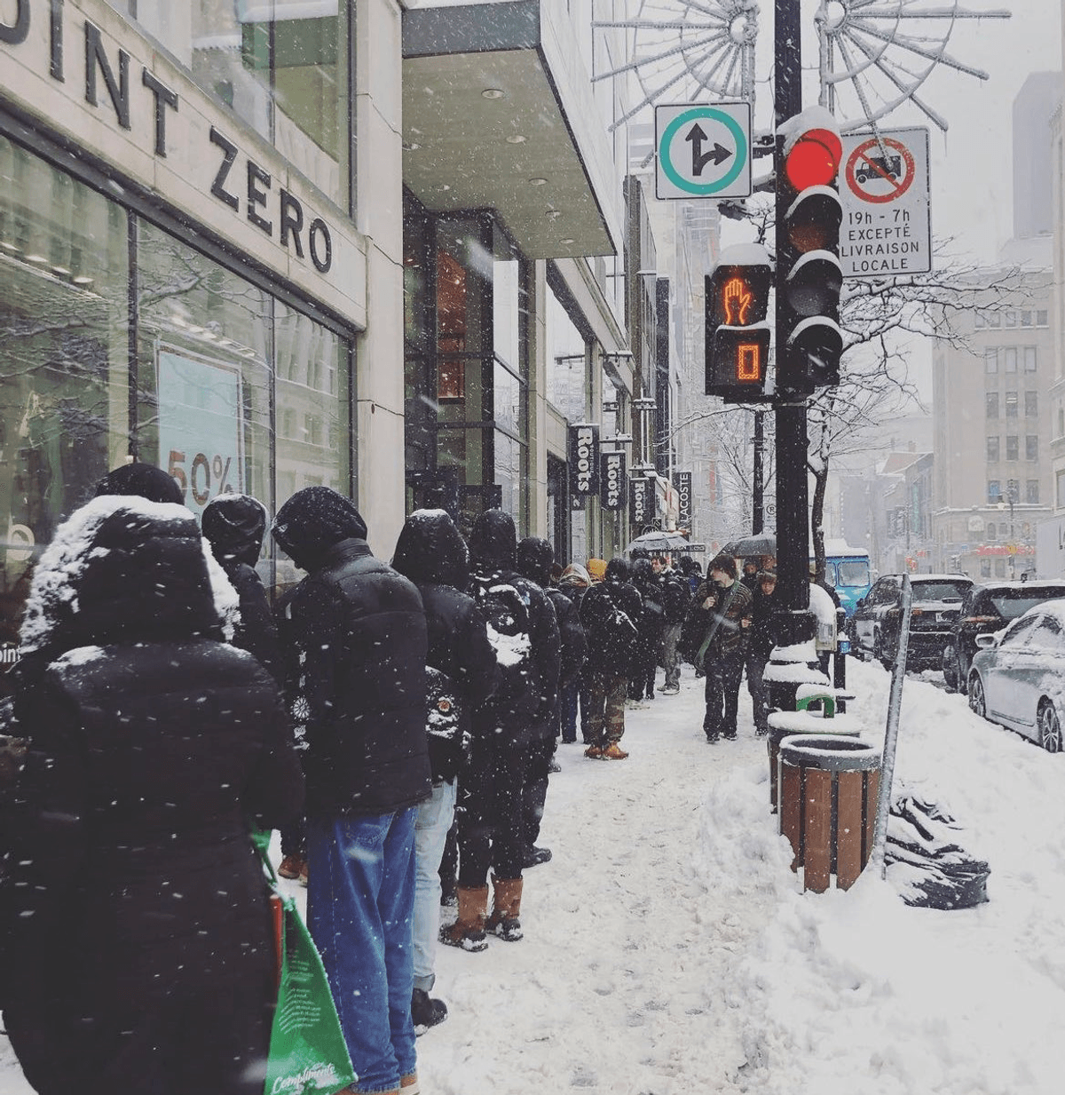 Sneakerheads Line Up In Winter Storm For Montreal Bagel Sesame Dunk