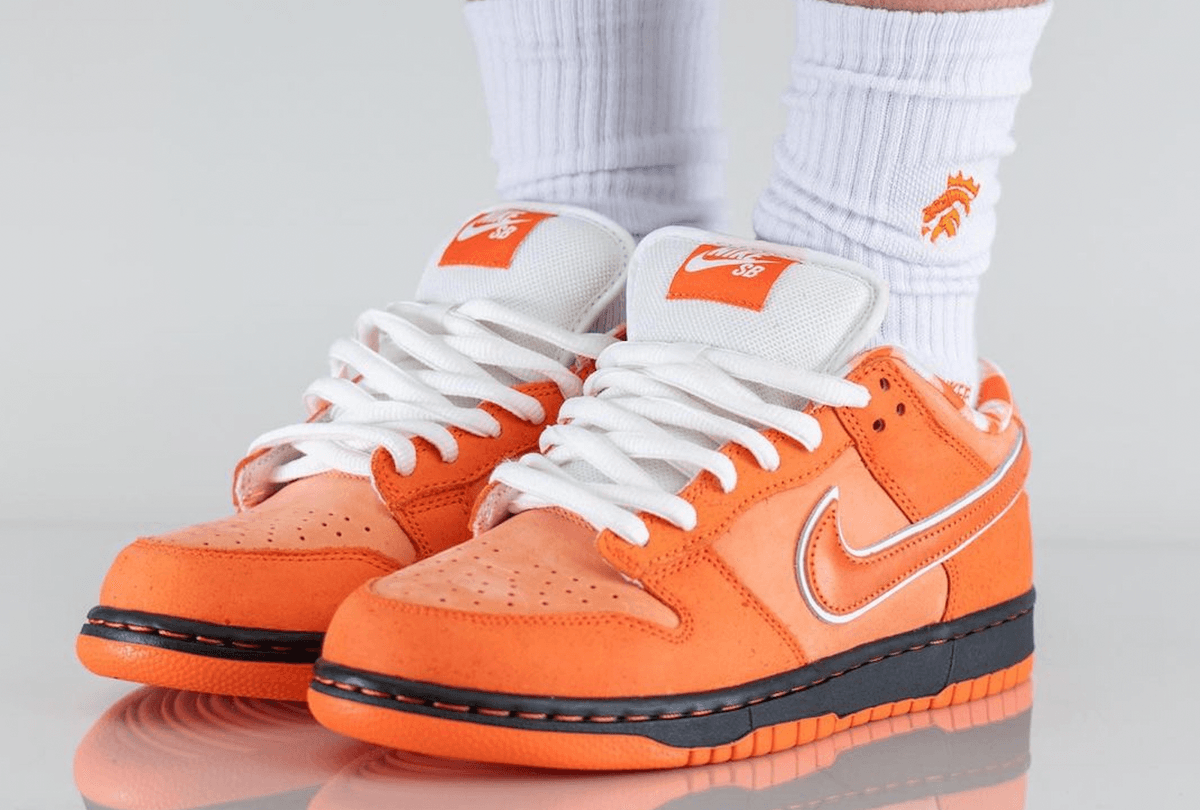 The Concepts x Nike SB Dunk Low Orange Lobster On Feet Photos