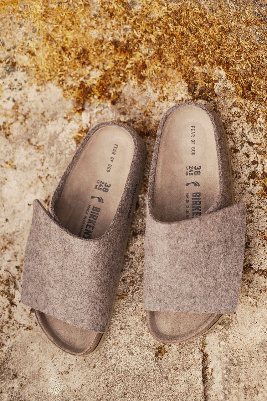 Fear of God Birkenstock Los Feliz Wool Cement Ash Melange Release Date 02