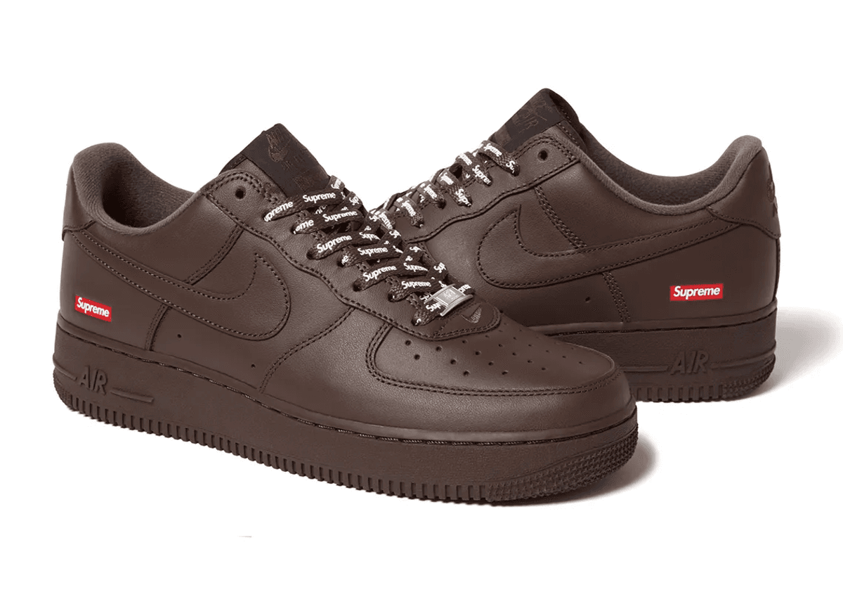 A New Supreme x Air Force 1 Low Collaboration Has Been Revealed In Baroque Brown