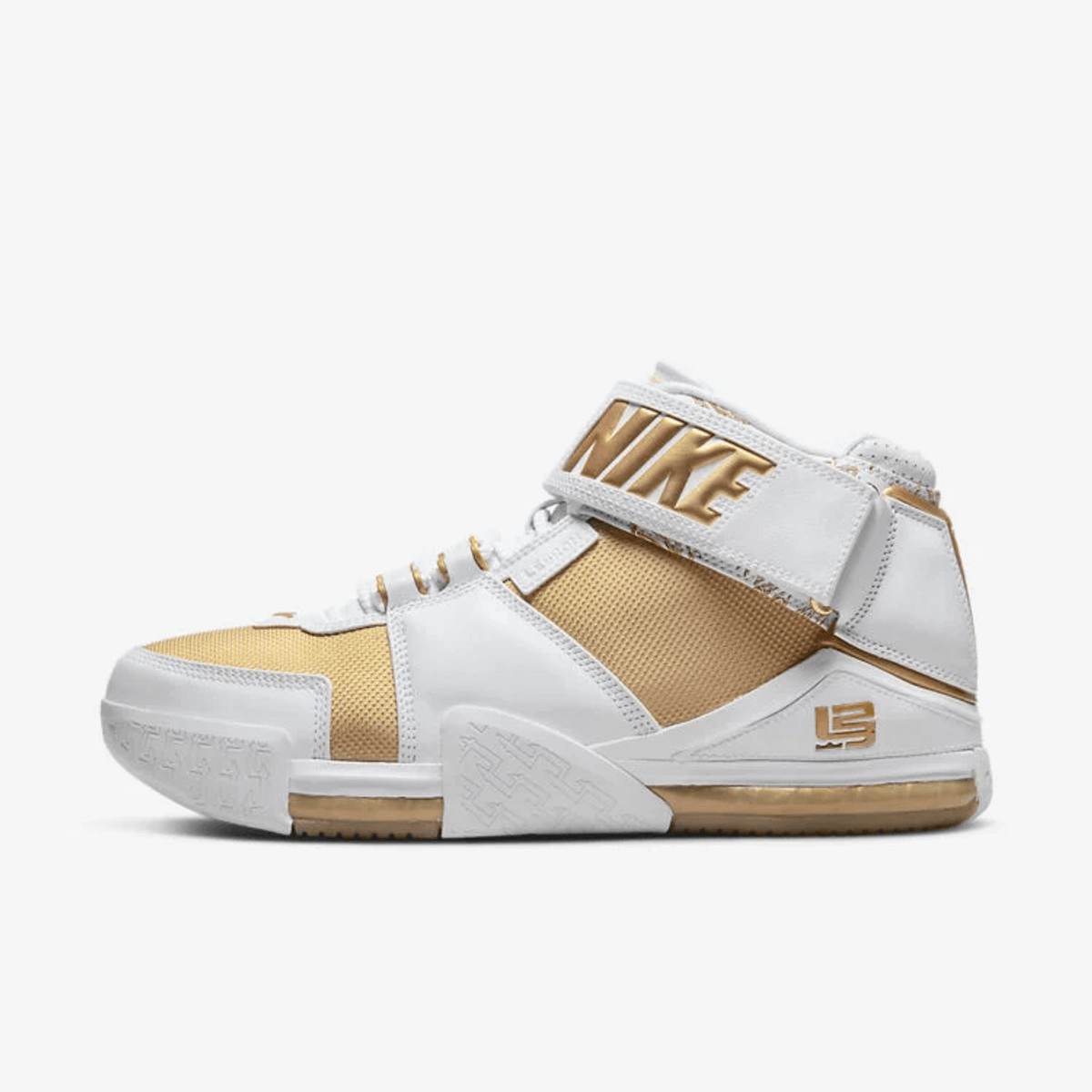 Nike LeBron 2 Metallic Gold and White