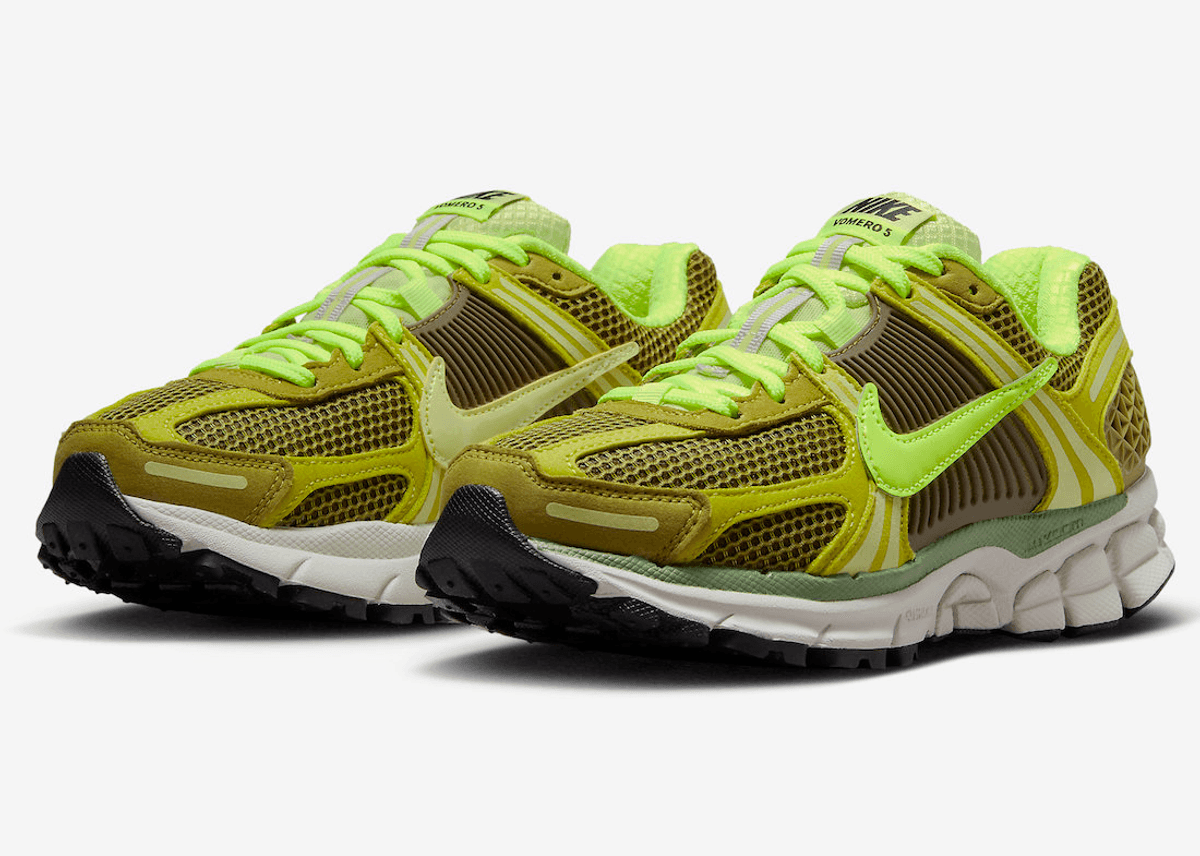 Experience Style Without Having To Sacrifice Comfort With The Nike Zoom Vomero 5 In Olive Flak And Volt