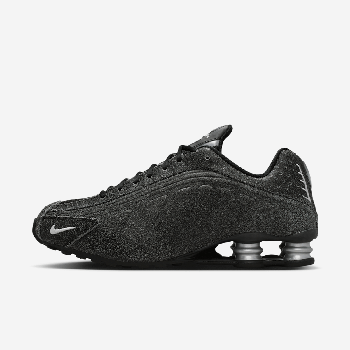 Nike Shox R4 Black Distressed Leather