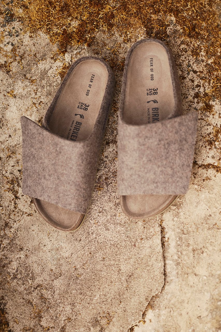 Fear of God Birkenstock Los Feliz Wool Cement Ash Melange Release Date 05