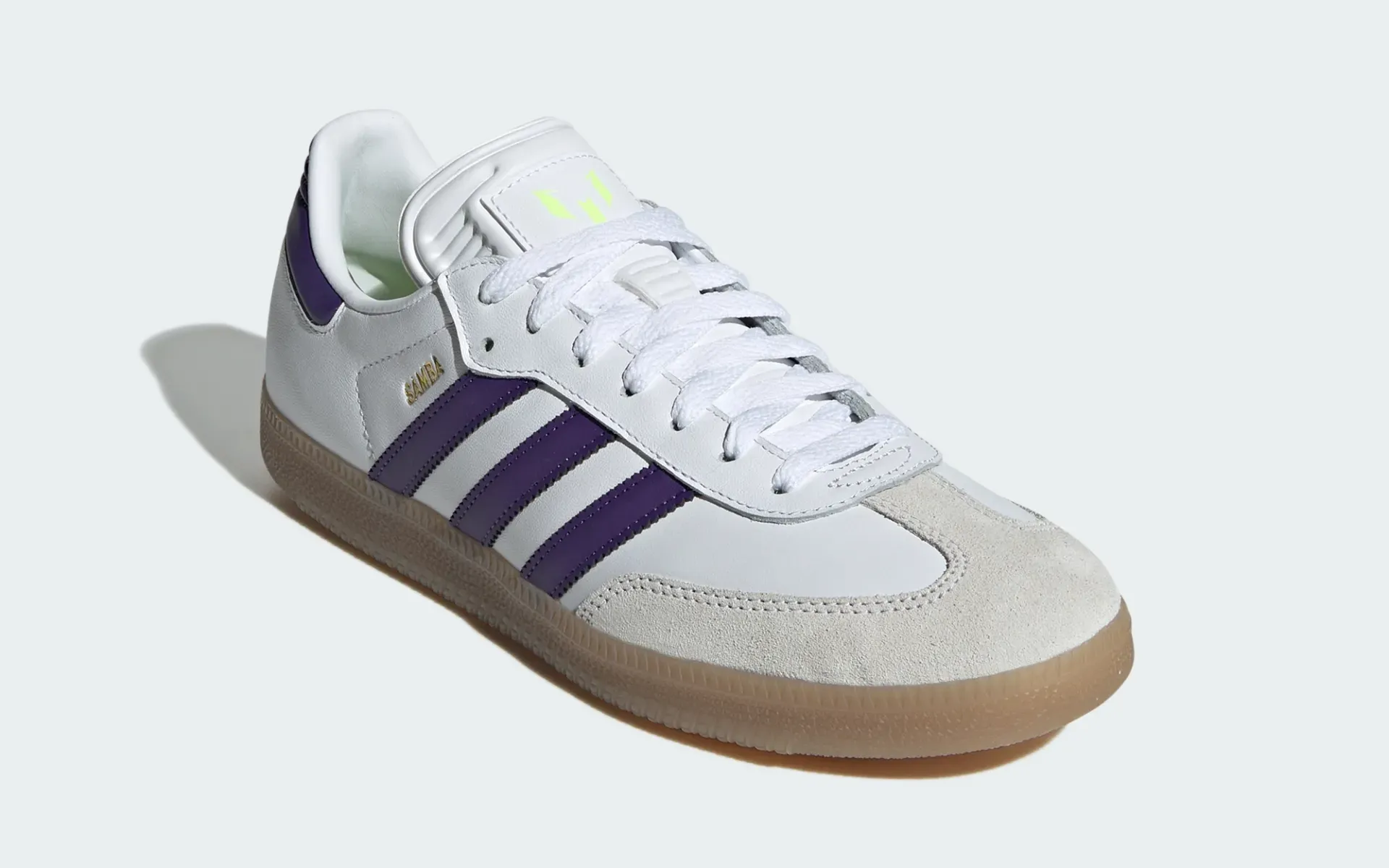 Messi x adidas Samba White Purple IH8161 Release Info