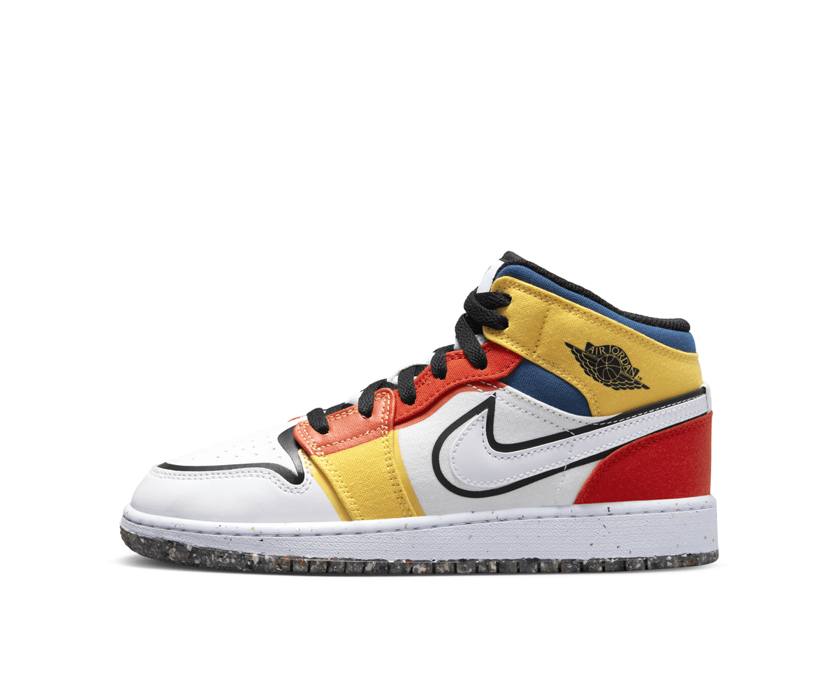 Jordan 1 Mid Multi-Color Canvas (GS)