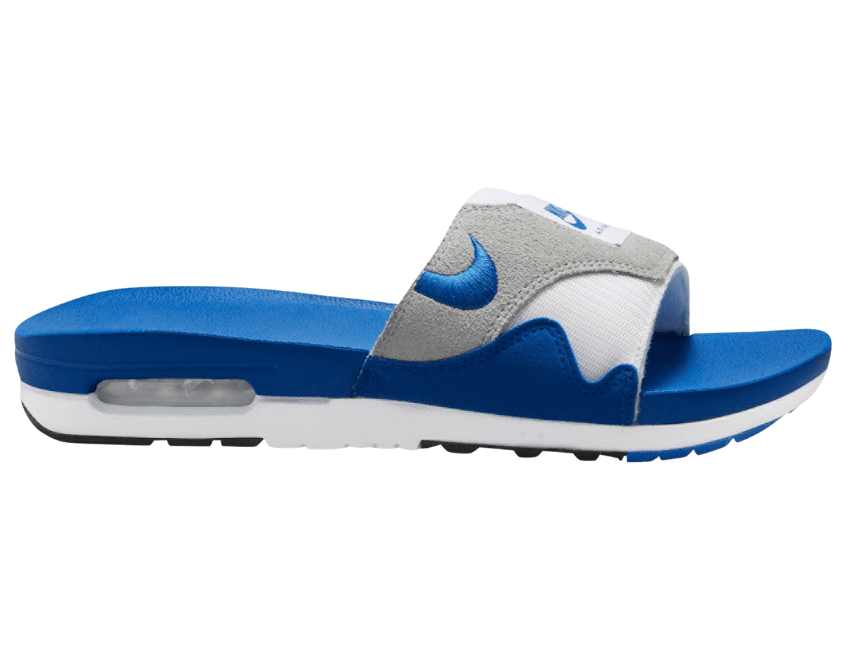 The Nike Air Max 1 Slide Arrives In "Royal" Colorway