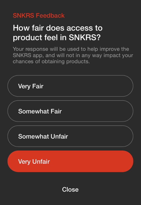 Is the nike snkrs app fair