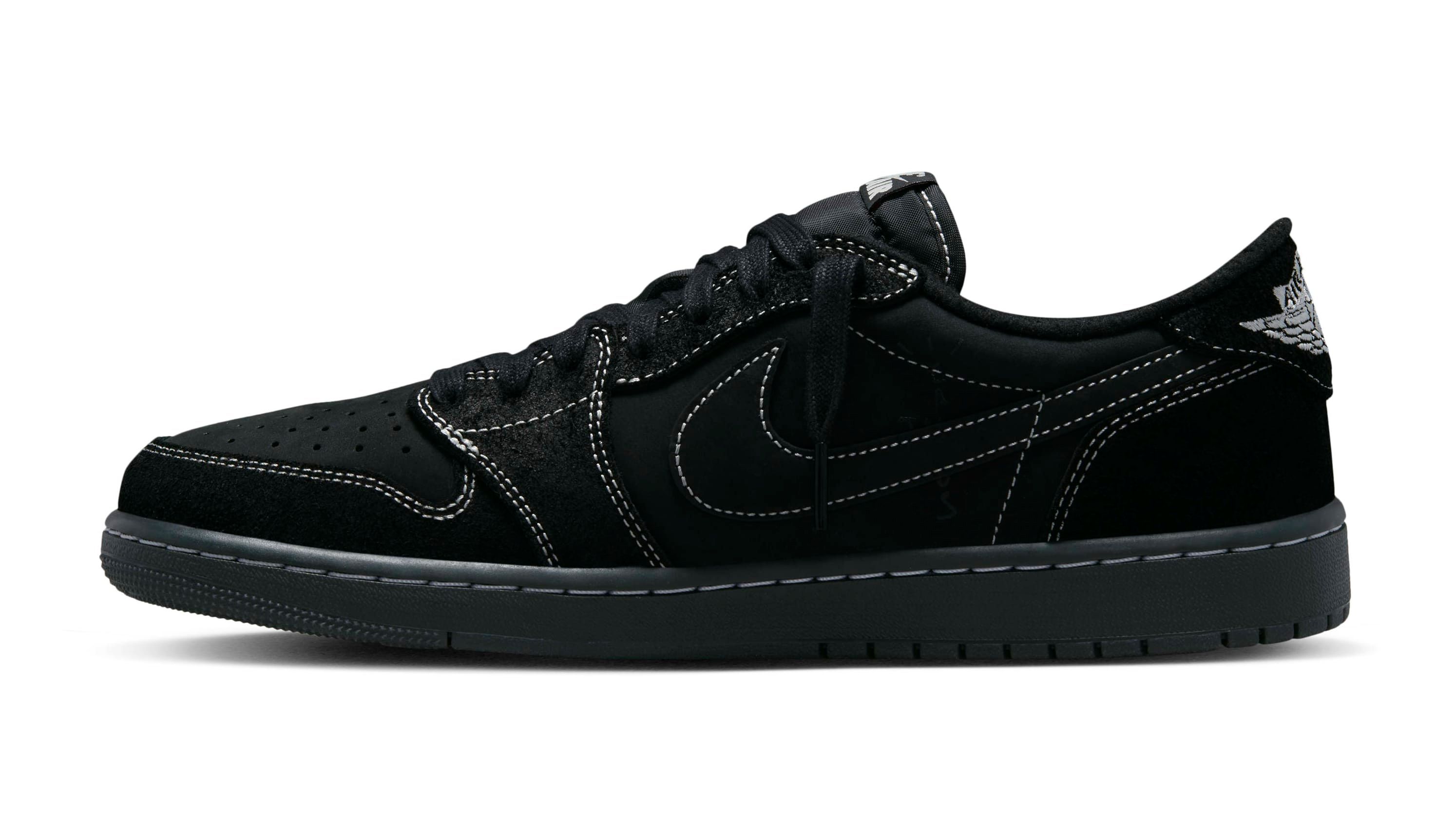 Travis Scott Air Jordan 1 Low Black Phantom Dm7866 001 Lateral