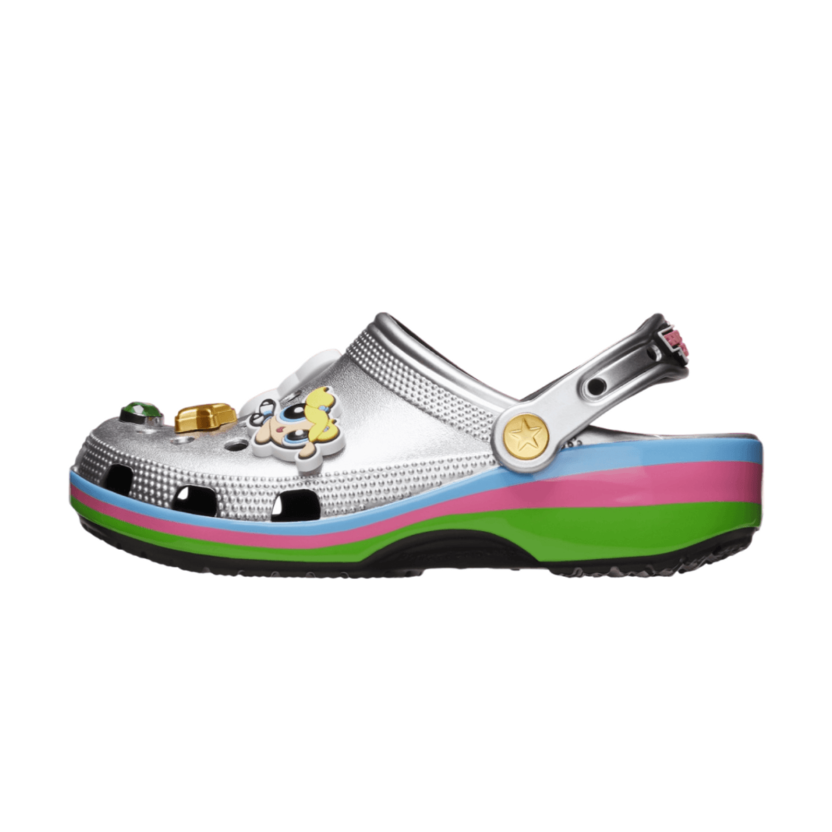 Powerpuff Girls x Crocs Classic Clog Metallic Silver