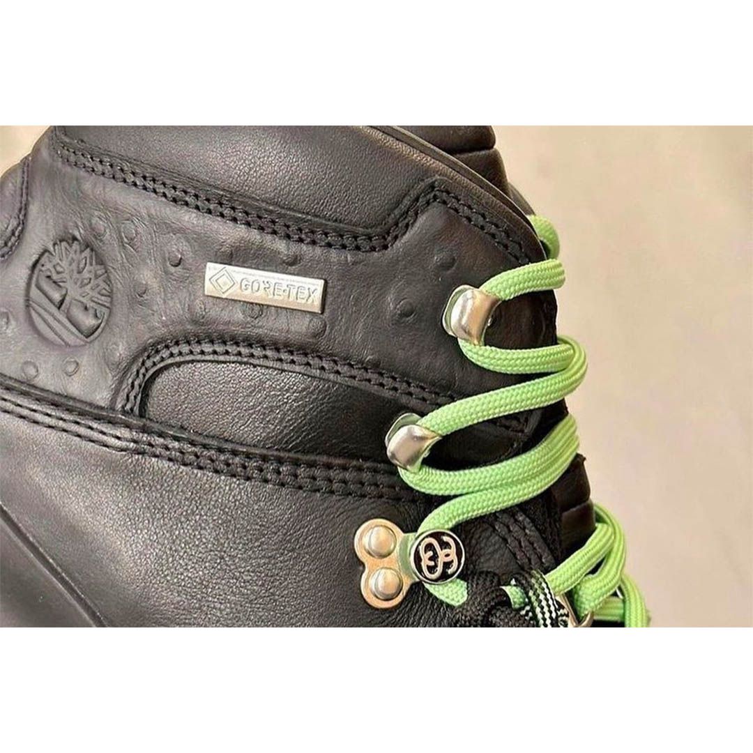 Stussy Timberland Boot Black Ostrich Leather Gore Tex Leak First Look 3