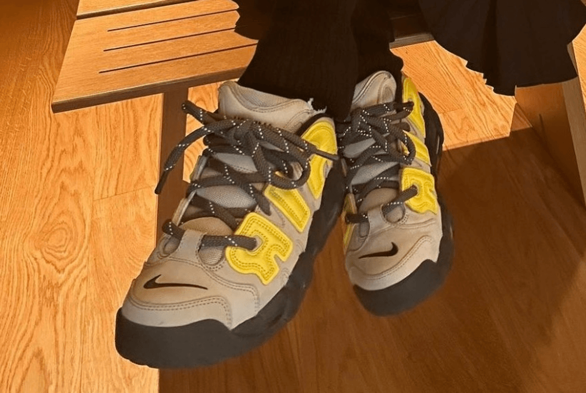 The AMBUSH X Nike Air More Uptempo Low Is Previewed By Yoon Ahn In A Limestone Colorway