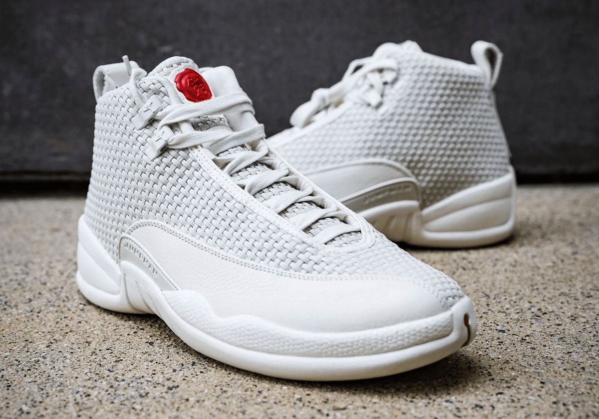 The Air Jordan 12 BIN 23 Triple White Sample Surfaces Online