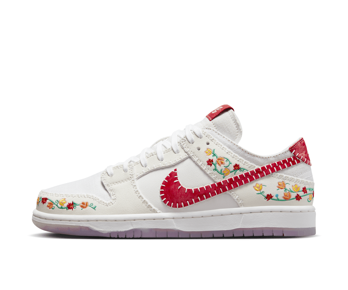 Nike SB Dunk Low x N7 Opti Yellow and University Red