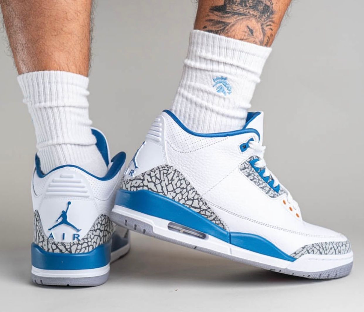 Air Jordan 3 Wizards Pe C T8532 148 Release Date on Feet Heels