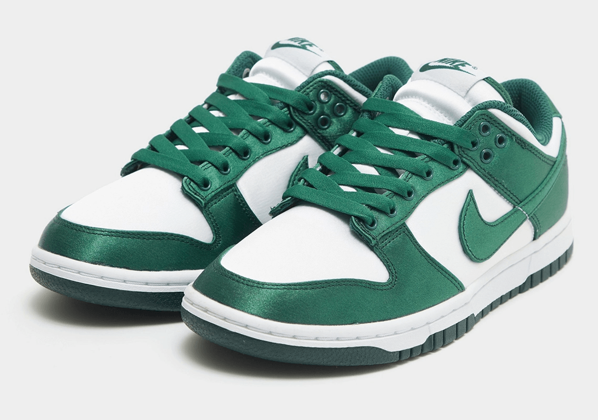 The Nike Dunk Low Is Getting A Satin Makeover In A Varsity Green Colorway