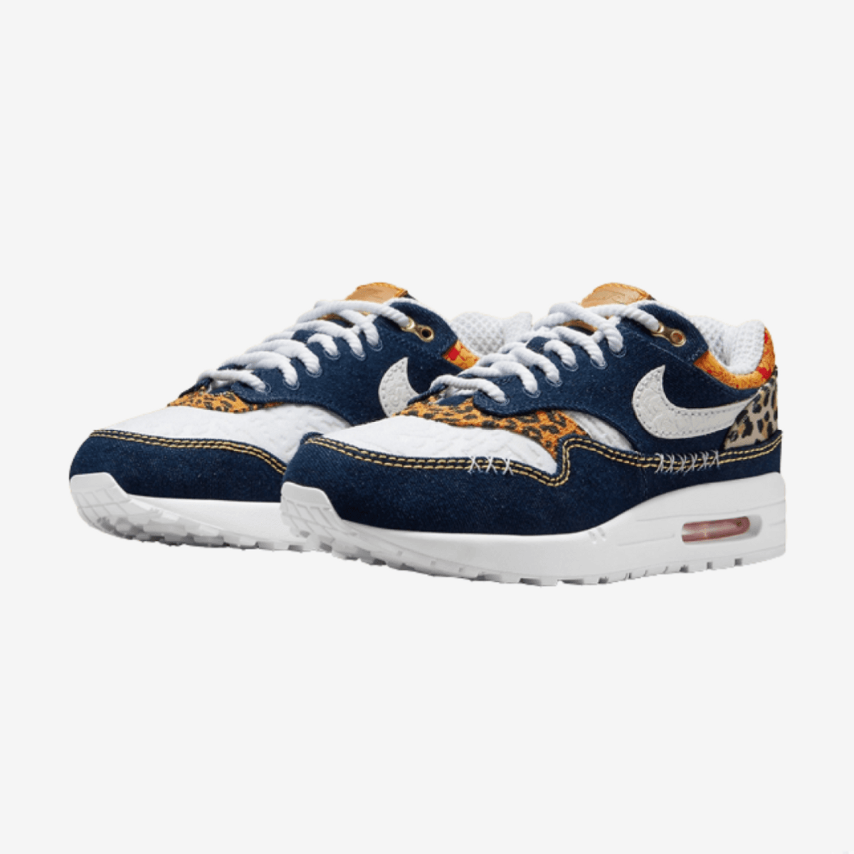 A Mash Up Of Different Materials Take Over The Nike Air Max 1 Denim Leopard