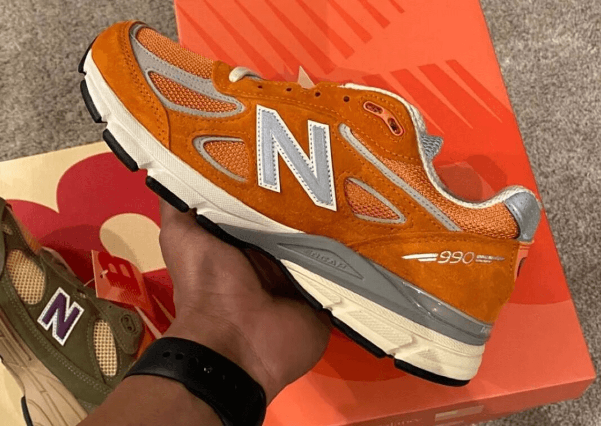 First Look At The Aime Leon Dore x New Balance 990v4 "Orange Suede"